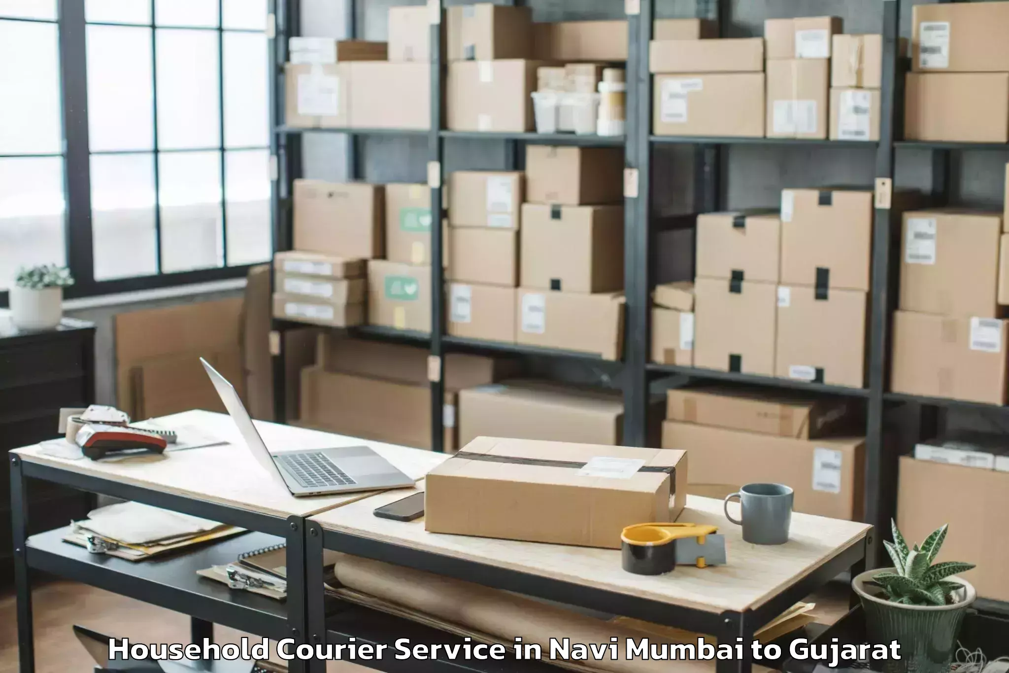 Reliable Navi Mumbai to Bhayavadar Household Courier